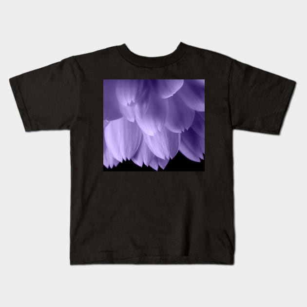 Ultra violet purple flower petals black Kids T-Shirt by PLdesign